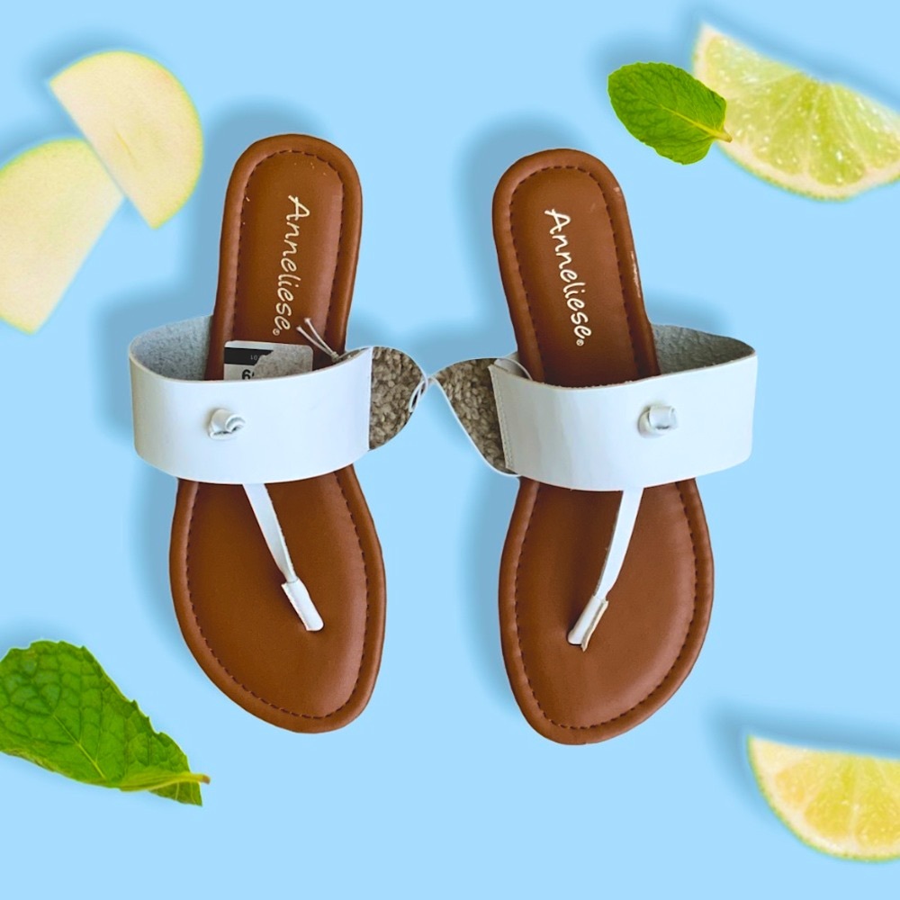White Thong sandals slippers